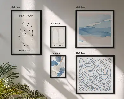 Framed photo set Stylish nature abstract graphics