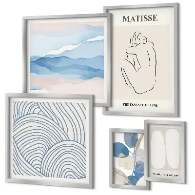 Framed photo set Stylish nature abstract graphics