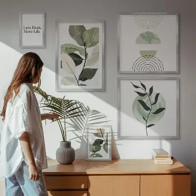 Stylish plant interior wall art set of 5 pieces