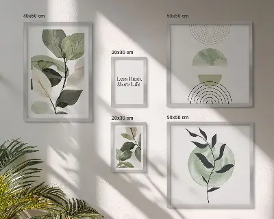Set of 5 wall art pieces Stylish plant interior graphics