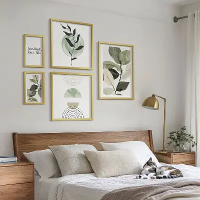 Stylish plant interior wall art set of 5 pieces