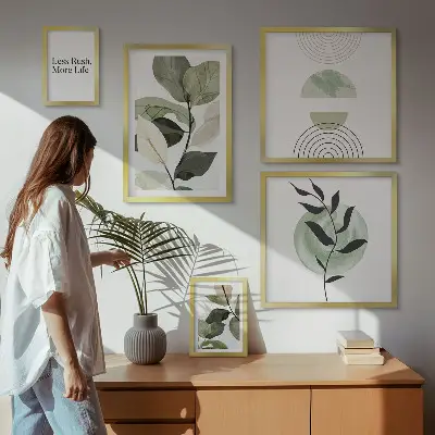Set of 5 wall art pieces Stylish plant interior graphics