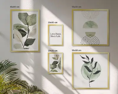 Set of 5 wall art pieces Stylish plant interior graphics