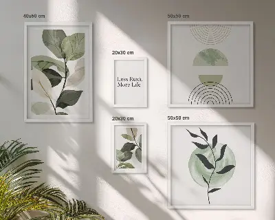 Set of 5 wall art pieces Stylish plant interior graphics