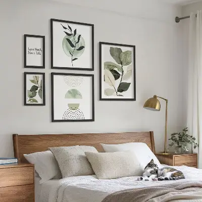 Set of 5 wall art pieces Stylish plant interior graphics
