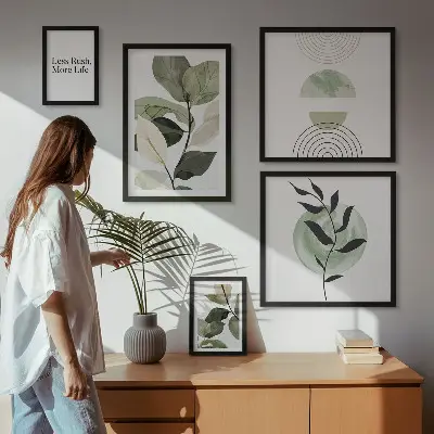 Stylish plant interior wall art set of 5 pieces