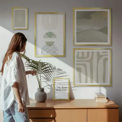 Gallery wall Stylish pastel nature graphics