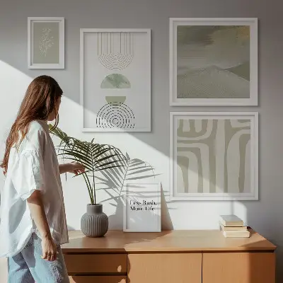Gallery wall Stylish pastel nature graphics