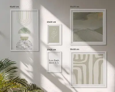 Gallery wall Stylish pastel nature graphics