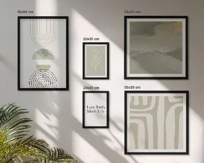 Gallery wall Stylish pastel nature graphics