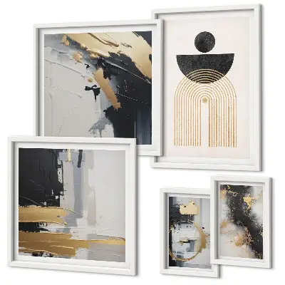 Framed photo set Abstract modern compositions