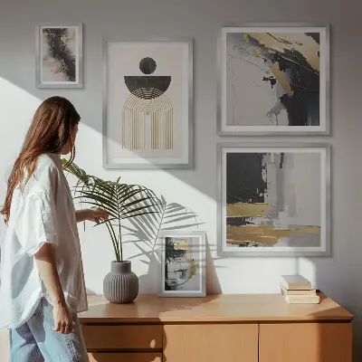 Framed photo set Abstract modern compositions