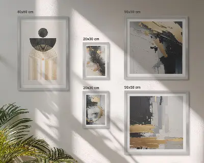 Framed photo set Abstract modern compositions