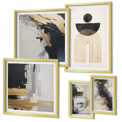 Framed photo set Abstract modern compositions
