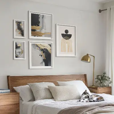 Framed photo set Abstract modern compositions