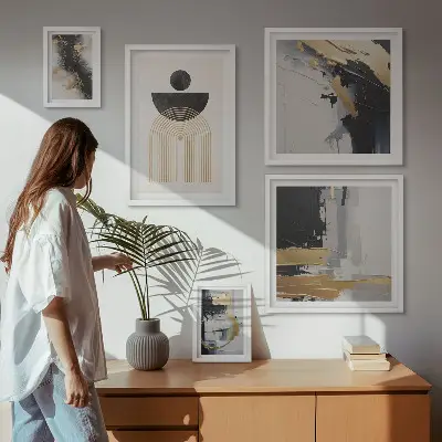 Framed photo set Abstract modern compositions
