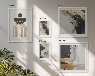 Framed photo set Abstract modern compositions