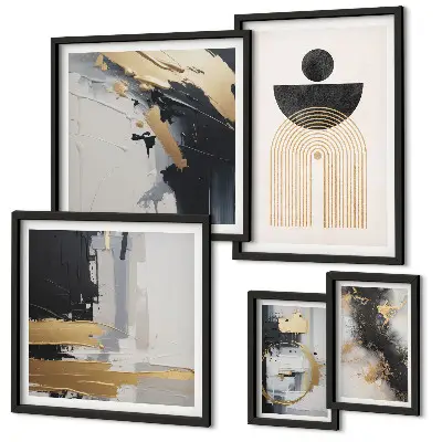 Framed photo set Abstract modern compositions