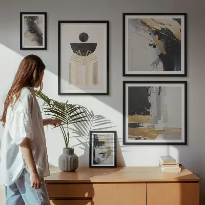 Framed photo set Abstract modern compositions