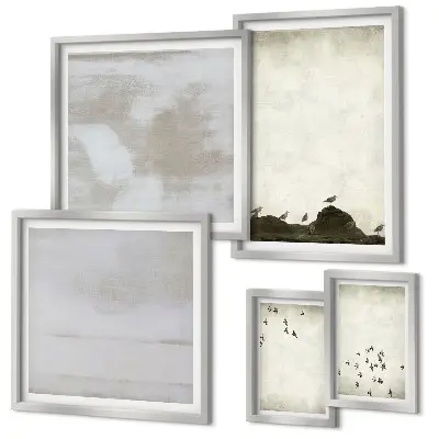 Framed photo set Minimalistic Birds in Flight