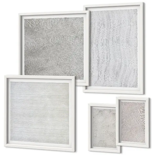 Set of 5 wall art pieces Sand patterns structures geometry