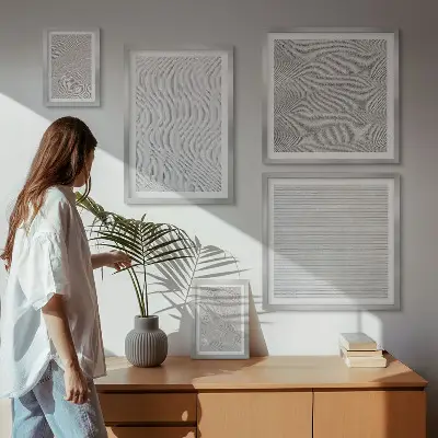 Sand patterns geometric wall art set of 5 pieces