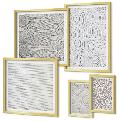 Sand patterns geometric wall art set of 5 pieces