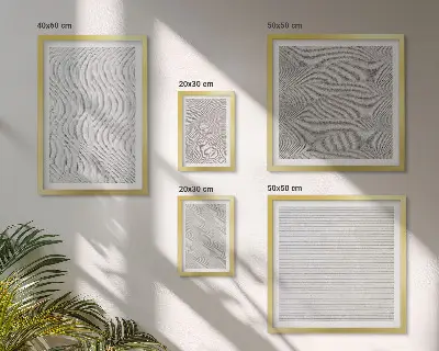 Set of 5 wall art pieces Sand patterns structures geometry