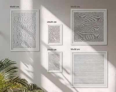 Set of 5 wall art pieces Sand patterns structures geometry