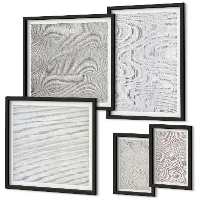 Set of 5 wall art pieces Sand patterns structures geometry