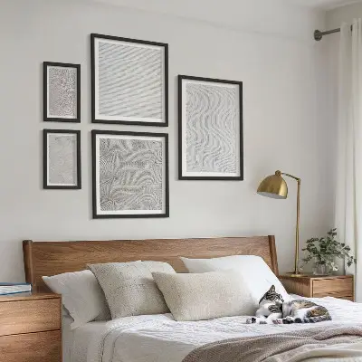 Set of 5 wall art pieces Sand patterns structures geometry