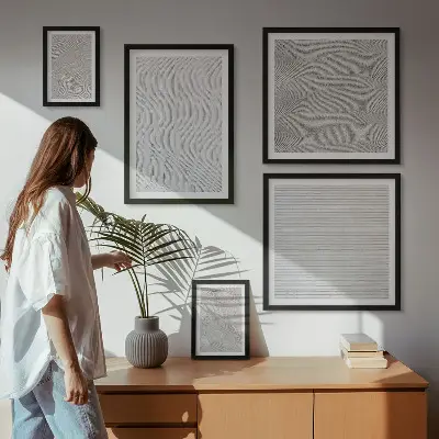 Sand patterns geometric wall art set of 5 pieces