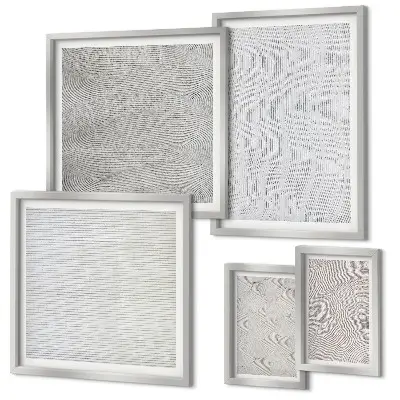 Set of 5 wall art pieces Sand patterns structures geometry
