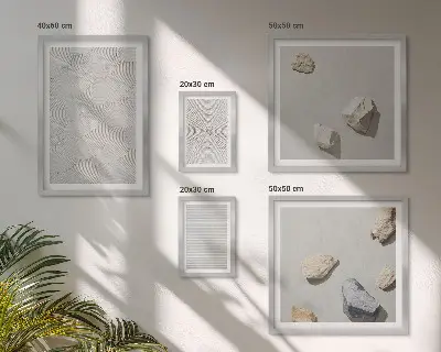 Geometric cardboard stone set framed photo display