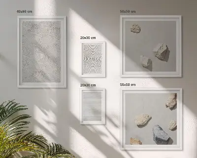 Framed photo set Geometric cardboard stones