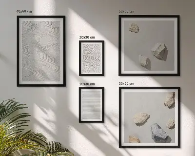 Framed photo set Geometric cardboard stones