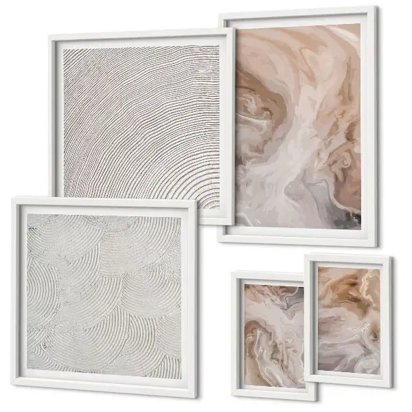 Marble stone texture wall art set of 5 pieces