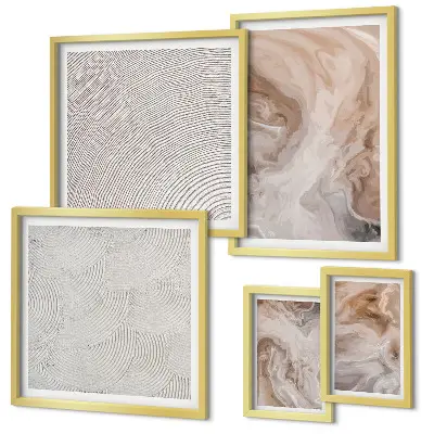 Marble stone texture wall art set of 5 pieces