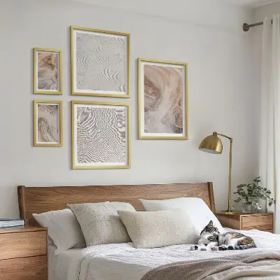 Set of 5 wall art pieces Marble stone texture patterns