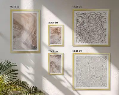 Set of 5 wall art pieces Marble stone texture patterns