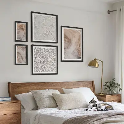 Marble stone texture wall art set of 5 pieces