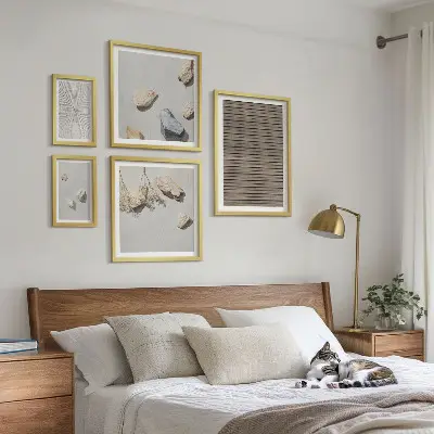 Framed photo set Natural textures wood stones
