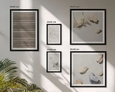Framed photo set Natural textures wood stones