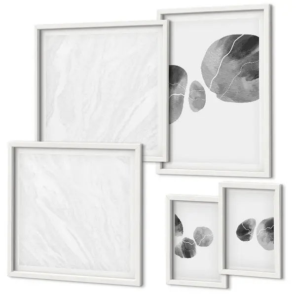 Set of 5 wall art pieces Abstract paint splashes painting