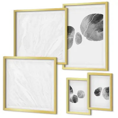 Set of 5 wall art pieces Abstract paint splashes painting