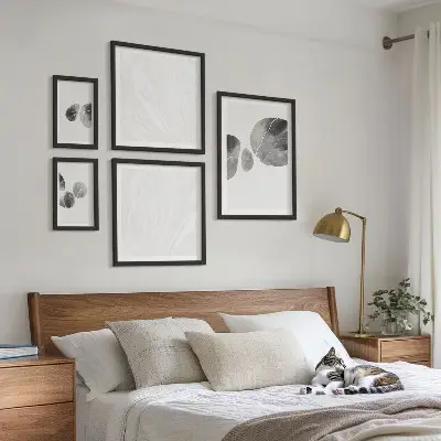 Set of 5 wall art pieces Abstract paint splashes painting