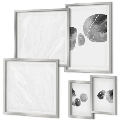 Set of 5 wall art pieces Abstract paint splashes painting