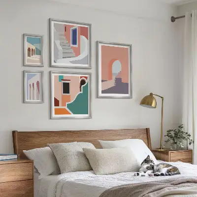 Gallery wall Pastel architectural graphics