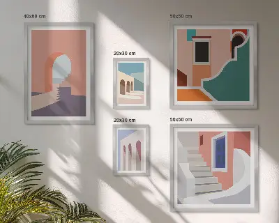 Gallery wall Pastel architectural graphics