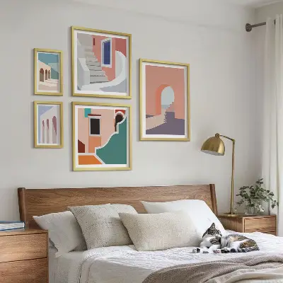 Gallery wall Pastel architectural graphics